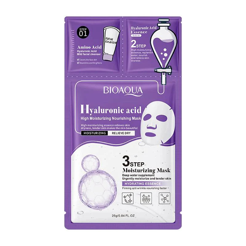 Bioaqua 3 Step Collagen &amp; Niacinamide Sheet Mask Pack - Set of 3