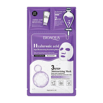 Bioaqua 3 Step Collagen &amp; Niacinamide Sheet Mask Pack - Set of 3