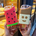 Ice Cream Design Water Bottle With Sipper Straw