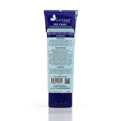 Cutish Deep Cleansing Ice Cool Whitening Facial Foam Oil Free 100g