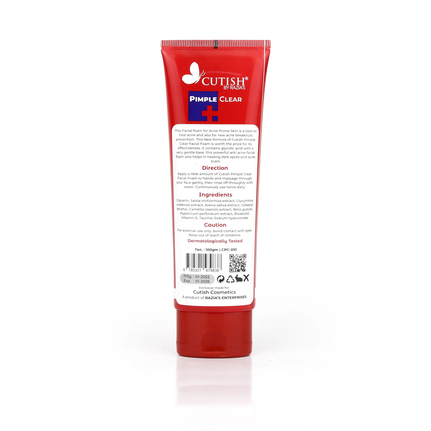 Cutish Pimple Clear Facial Foam Bye Bye Pimple