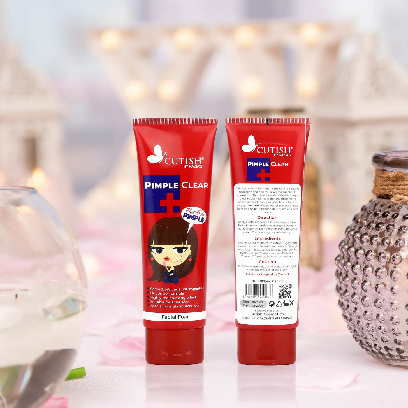 Cutish Pimple Clear Facial Foam Bye Bye Pimple