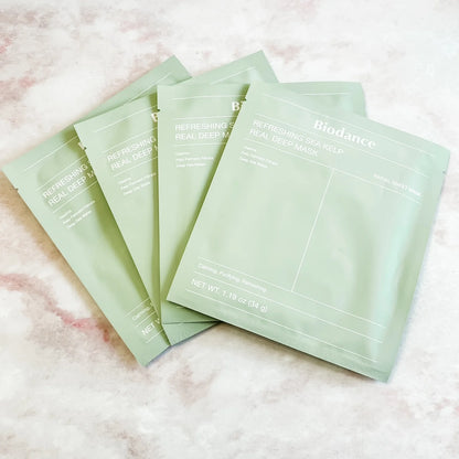 Biodance Refreshing Sea Kelp - Real Deep Mask 136g - 4 Sheets Box - Green