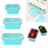 Portable Silicone Collapsible Lunch Box Food Storage Container 4Pcs Set