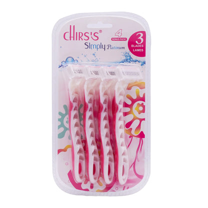 Chirss Simply Platinum Razor -4 Bonus Pack