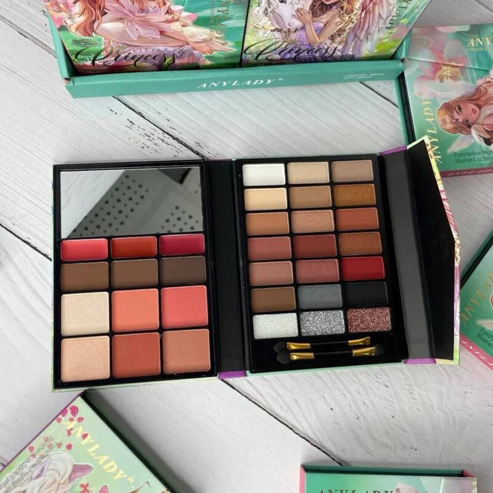 Any Lady Little Princess Big Makeup Highlighter Blusher Lipstick Eyebrow Powder Eyeshadow Palette