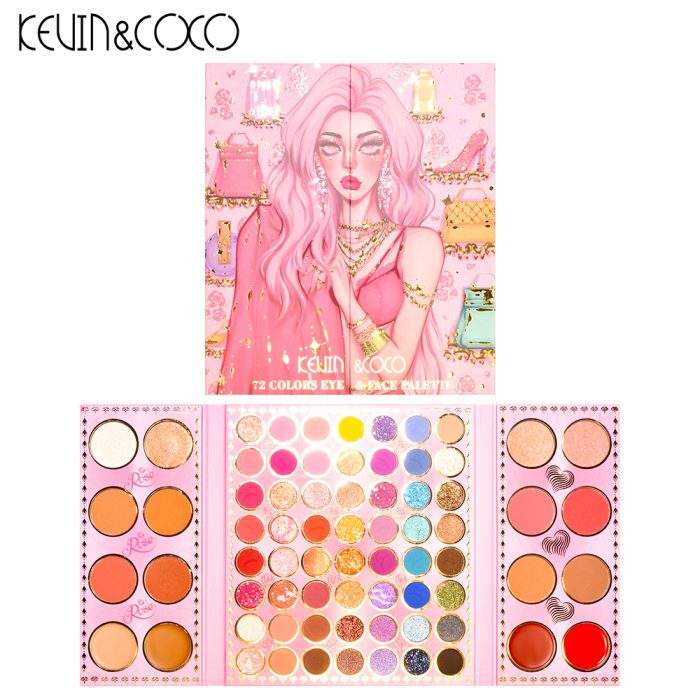 Kevin & Coco 72 Colors Fashion Girl Face And Eyeshadow Palette