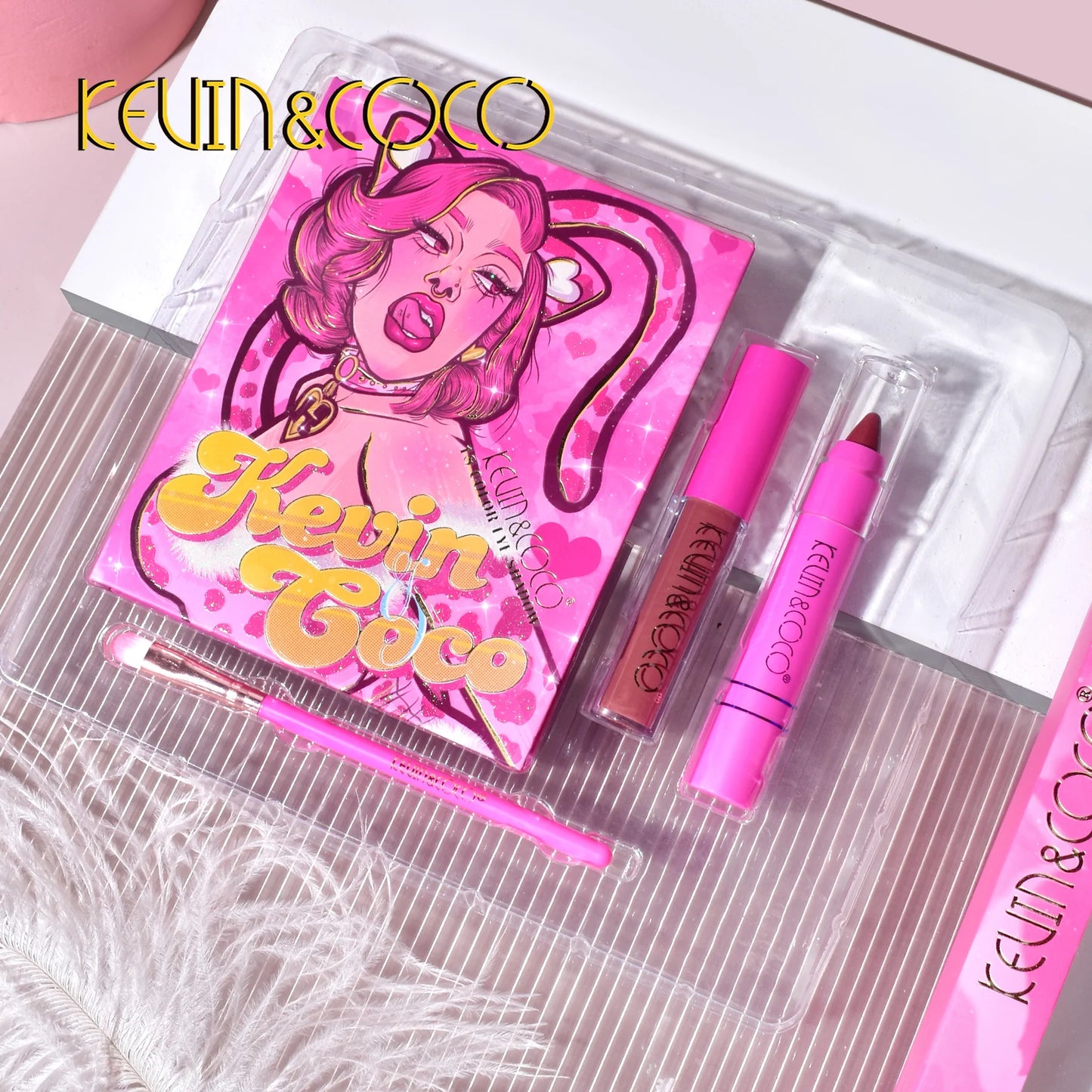 Kevin & Coco 18-Color Pink Cat Lady Makeup Kit