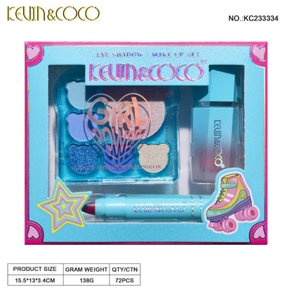 KEVIN & COCO 9-Color Blue Bear Makeup Kit
