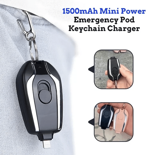 Mini Portable Emergency Charger Power Bank 1500mAh Fast Charging Keychain