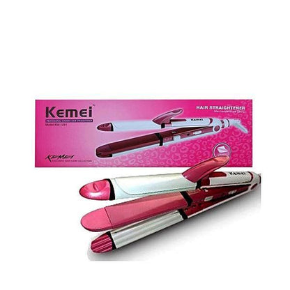 Kemei 1291 Hair Straightener Curler & Crimper 3-in-1 Instyler Versatile Styling For All Hair Types
