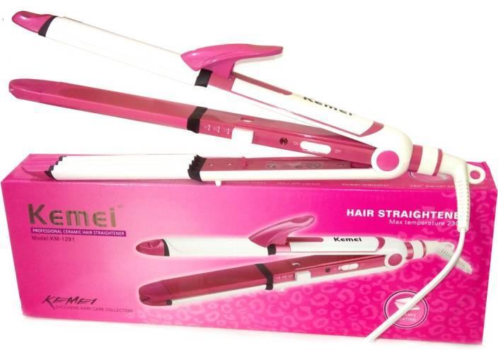 Kemei 1291 Hair Straightener Curler & Crimper 3-in-1 Instyler Versatile Styling For All Hair Types