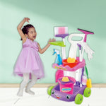 Realistic Cleaning Set Kit With Trolley Toy For Kid