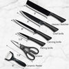 Non Stick With Stainless Steel Black Kitchen Knife 6Pcs Set