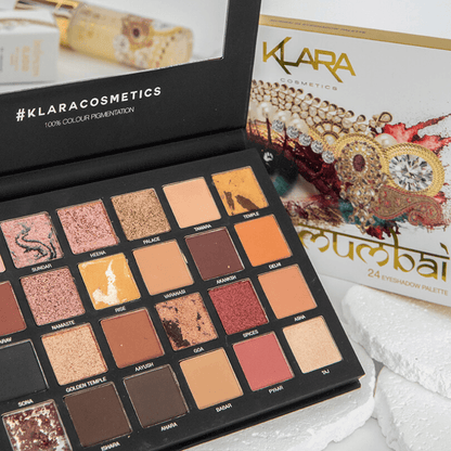 Klara Cosmetics 24-Shade Mumbai Eyeshadow Palette