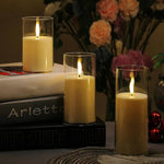 Led Flameless Candle Light With Glass Battery Powered Operated