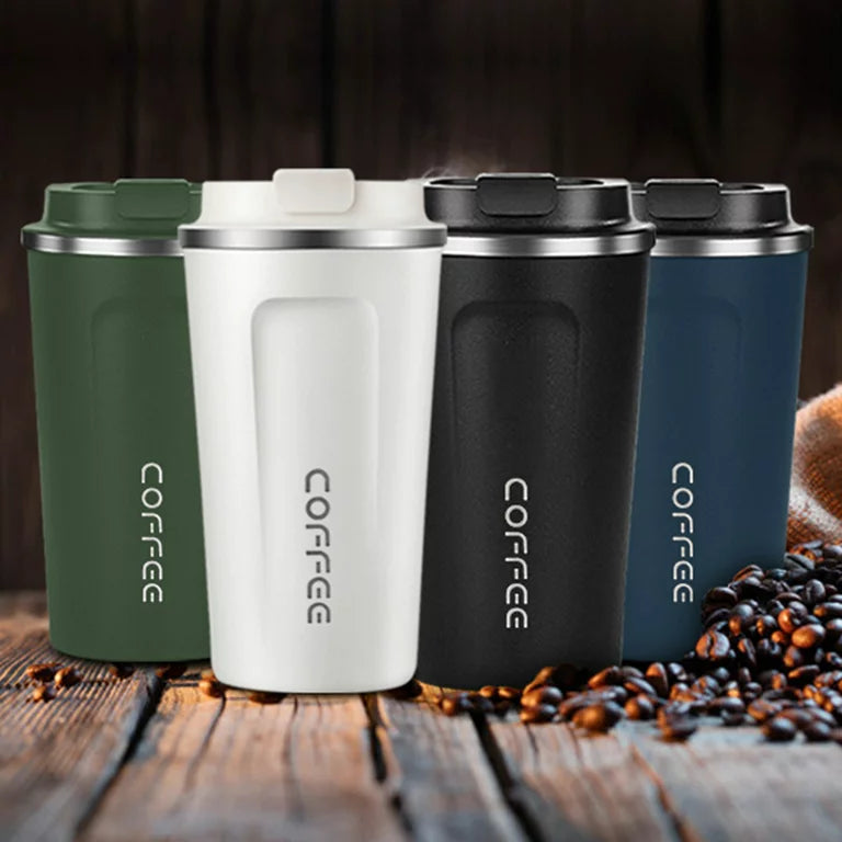 Stainless Steel Coffee Mug With Temperature Display Indicator Sipper 500ml