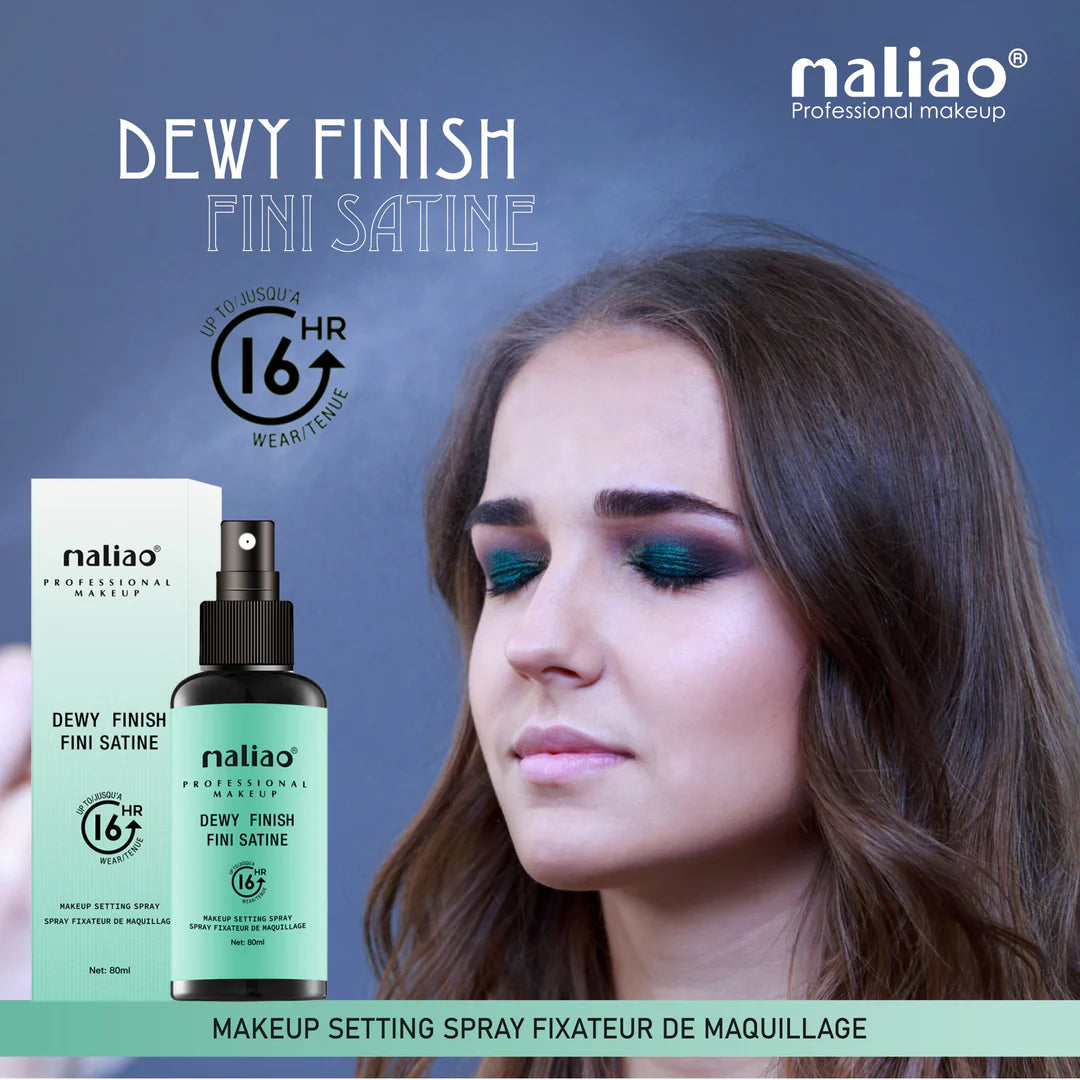 Maliao Dewy Finish Fini Satine Makeup Setting Spray - Seal Your Glamour with a Radiant Dewy Glow