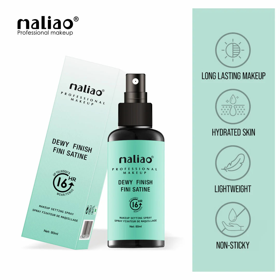 Maliao Dewy Finish Fini Satine Makeup Setting Spray - Seal Your Glamour with a Radiant Dewy Glow