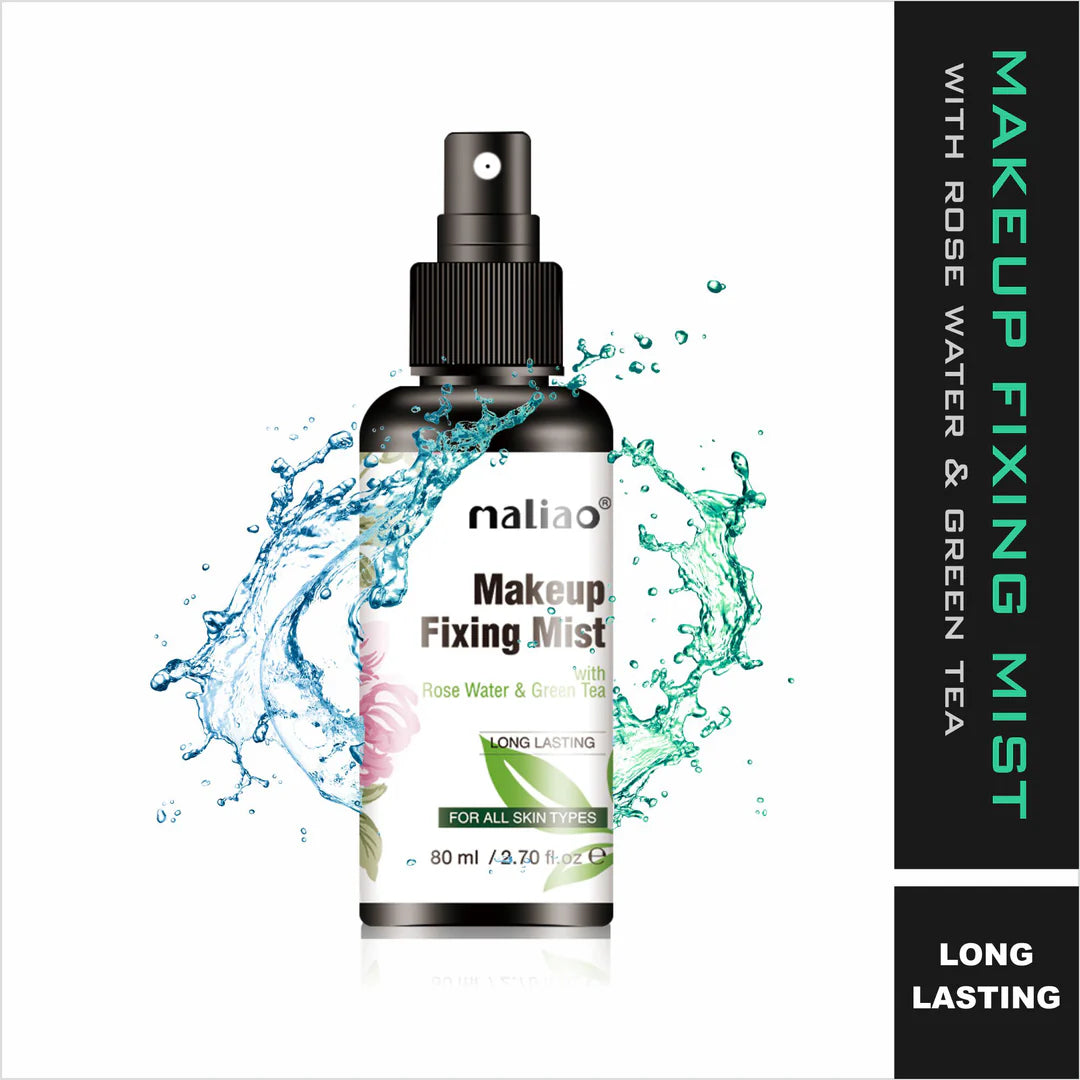 MALIAO Long Lasting Makeup Fixing Mist with Rose Water & Green Tea 80ml