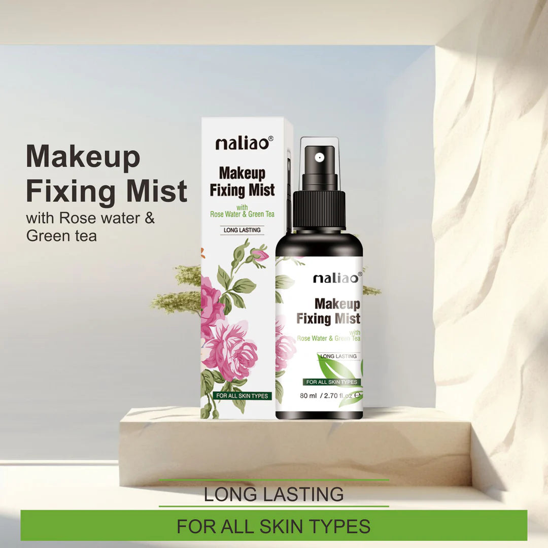 MALIAO Long Lasting Makeup Fixing Mist with Rose Water & Green Tea 80ml
