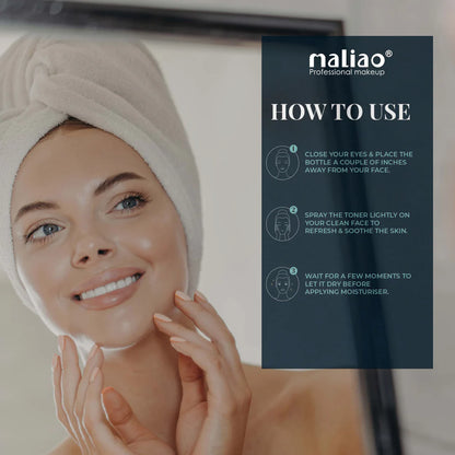 MALIAO Long Lasting Makeup Fixing Mist with Rose Water & Green Tea 80ml