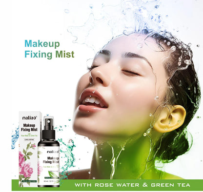 MALIAO Long Lasting Makeup Fixing Mist with Rose Water & Green Tea 80ml