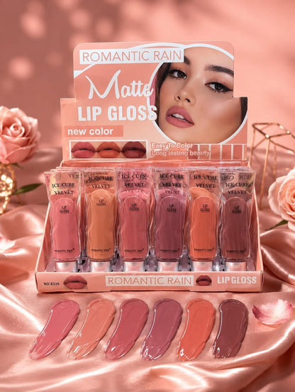 Romantic Rain Matte Lip Gloss Trendy Shades Collection 6 Pcs Set