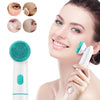 Portable Electric 2in1 Sonic Facial Cleansing Brush Silicone Face Scrubber