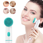 Portable Electric 2in1 Sonic Facial Cleansing Brush Silicone Face Scrubber