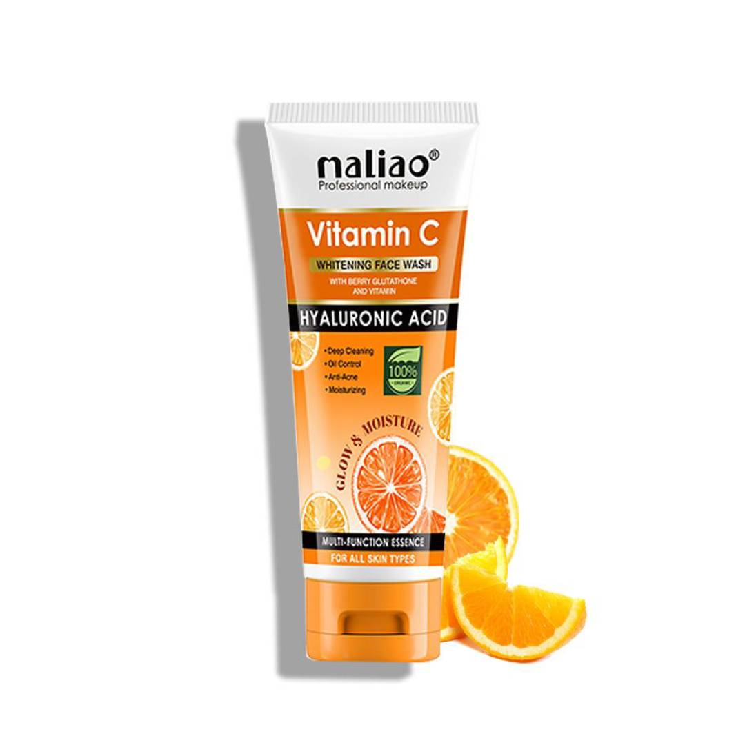 Maliao Vitamin C Whitening Face Wash With Berry Glutathione And Vitamin Hyaluronic Acid Face Wash