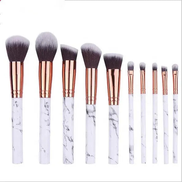 Marble Design Makeup Brush Set Pack Of 10Pcs