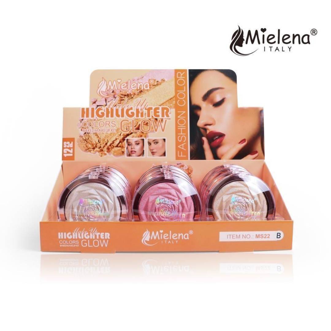 Mielena Italy Fashion Color Makeup Highlighter Glow 4Pcs Set MS22B