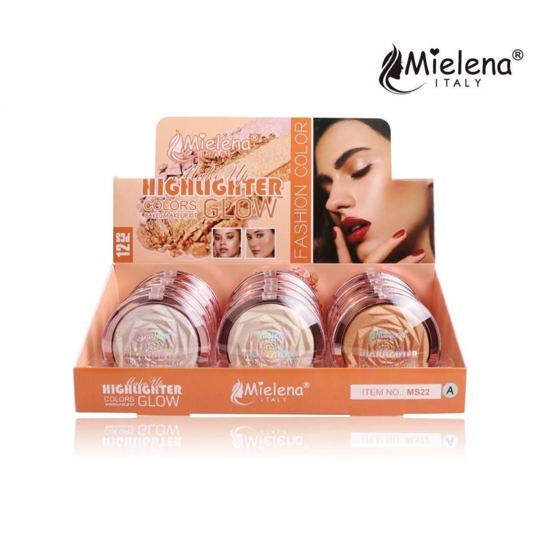 Mielena Italy Fashion Color Makeup Highlighter Glow 4Pcs Set MS22A