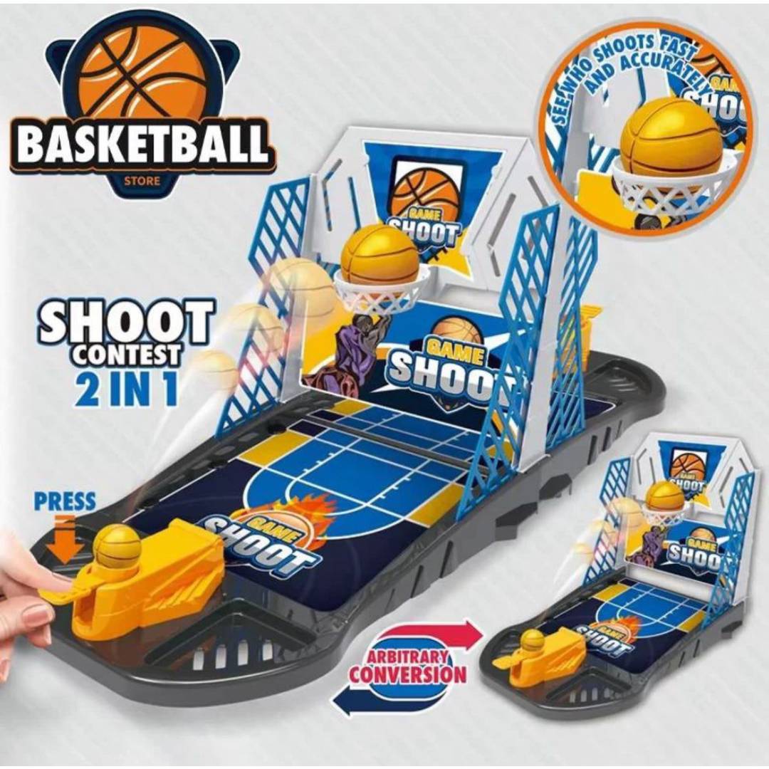 Mini 2in1 Basket Ball Shoot Game Board Game Fun Toys For Kids