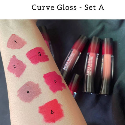 Miss Rose Matte Curve Lip Gloss 6Pcs Set