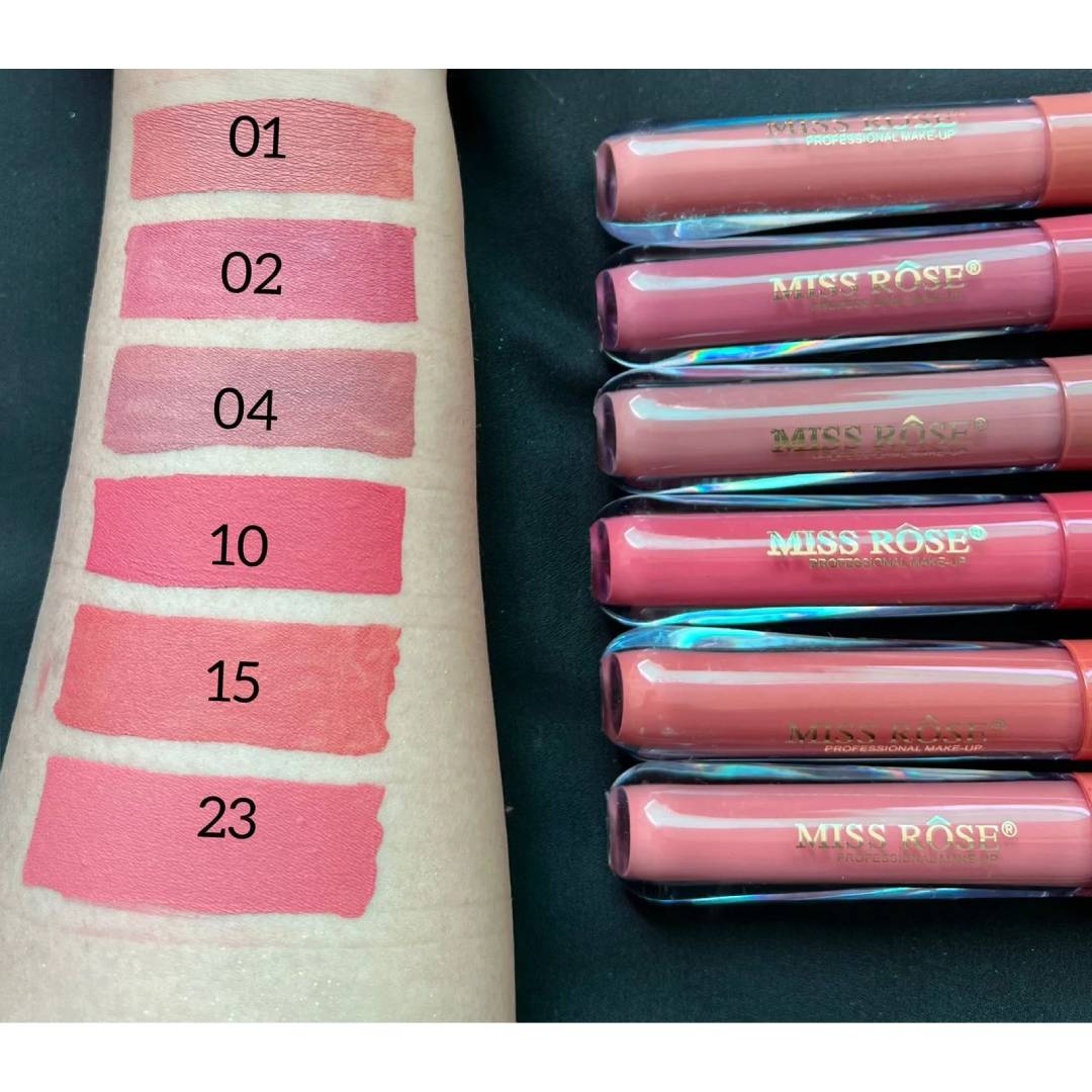 Miss Rose Matte Lip Gloss 6Pcs Set