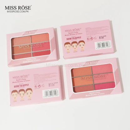 Miss Rose Rubik's Cube Matte Blusher 6 Colors Palette