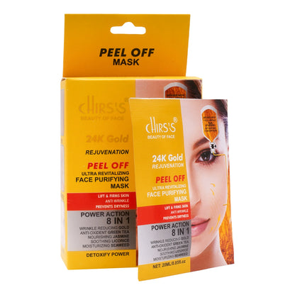 Chirss 24k Gold Rejuvenation Peel Off Face Purifying Mask 8 in 1 Power Action