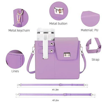 Stanley Tumbler Leather Carry Cross Body Bag With Storage Pocket