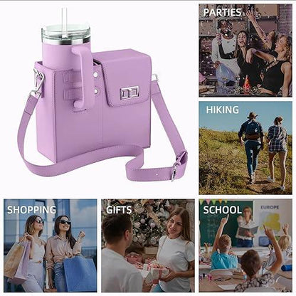 Stanley Tumbler Leather Carry Cross Body Bag With Storage Pocket