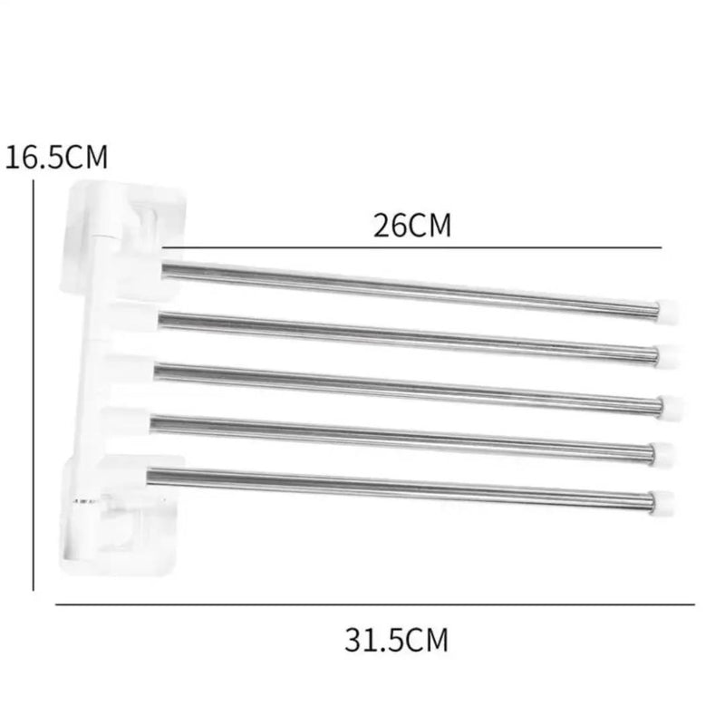 Multi Layer Hanging Folding Towel Rack Wall Hanging Rotary Towel Rack Aluminum Swing Arms Towel Rack