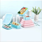 Portable Silicone Collapsible Lunch Box Food Storage Container 4Pcs Set