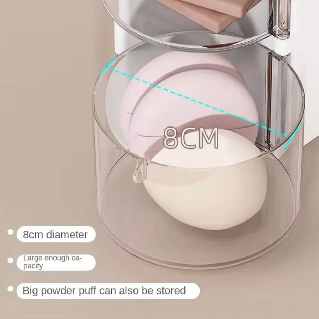 Multifunctional 2in1 3 Layer Rotating Cosmetic Storage Box Makeup Organizer