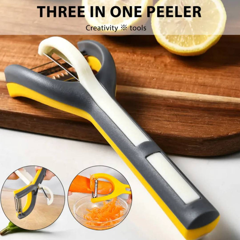 Multifunctional Stainless Steel 3in1 Kitchen Vegetable Fruit Peeler Scraper