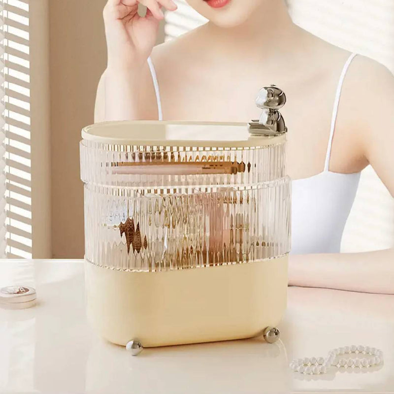 Multilayer Transparent Dustproof Luxury Makeup Organizer Rotating Cosmetic Storage Box Jewellery Box