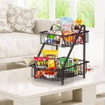 Multipurpose 2 Tier Counter Top Fruit Basket for Kitchen & Dining Table