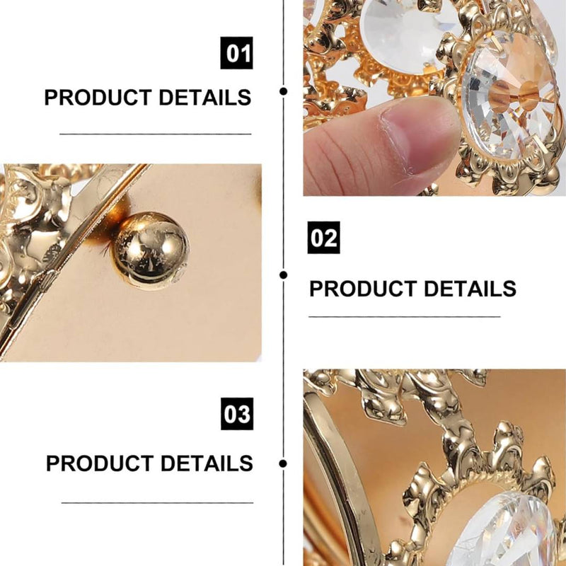 Multipurpose Round Shape Crystal And Gold Nug Pen Makeup Brush Holder