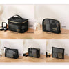 Multipurpose Smiling Girl Black Mesh Zipper Makeup Bag Cosmetic Pouch Travel Organizer 6 Pcs Set