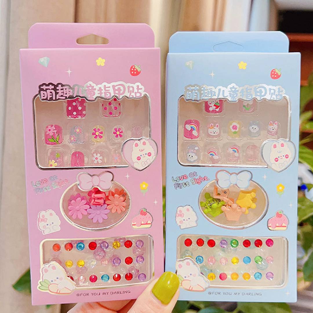 Nail Art Sticker Nail Stickers Girl Stickers Baby Nail Art Stickers With 2 Bracelets & Rubber Set